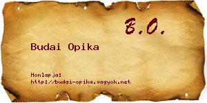 Budai Opika névjegykártya